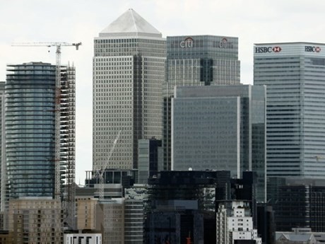  Trung tâm tài chính London. (Ảnh: AFP/TTXVN)